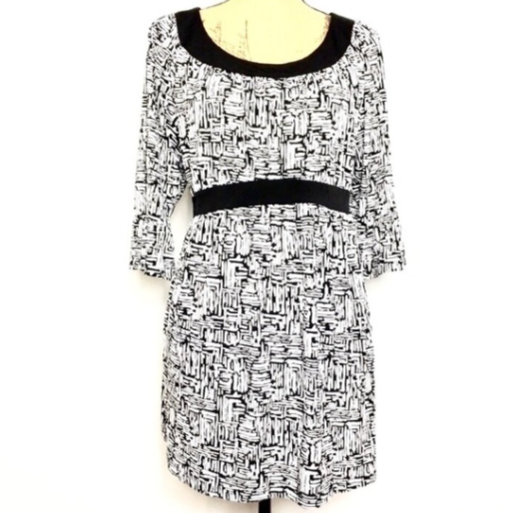 Motherhood Maternity Comfort Blk/White Tunic Dress XL